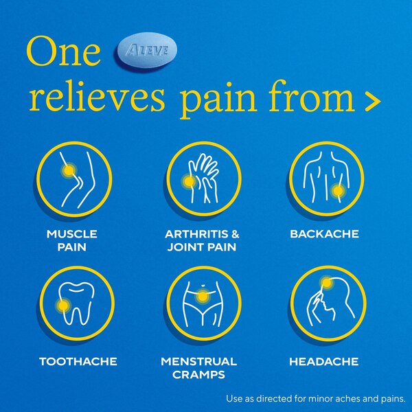 Aleve Easy Open Arthritis Cap Pain Relief Naproxen Sodium 220MG (NSAID) Caplets