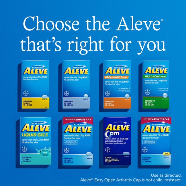 Aleve Easy Open Arthritis Cap Pain Relief Naproxen Sodium 220MG (NSAID) Caplets
