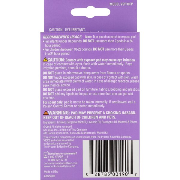 Vicks Calming Lavender VapoPad Family Pack, 12 CT
