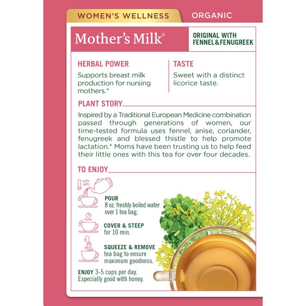 Traditional Medicinals Organic Mother's Milk Herbal Tea Bags, 16 ct, 0.99 oz