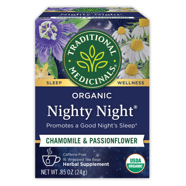 Traditional Medicinals Organic Nighty Night Caffeine Free Herbal Tea, 16 ct, 0.85 oz