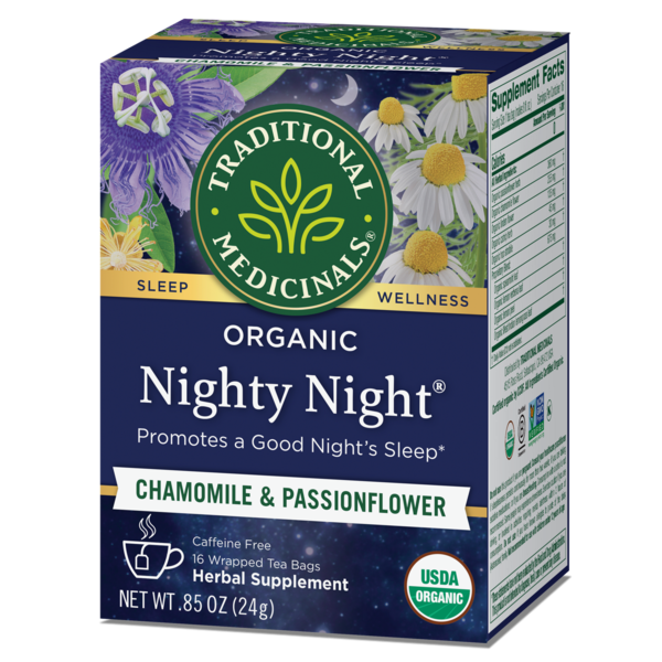 Traditional Medicinals Organic Nighty Night Caffeine Free Herbal Tea, 16 ct, 0.85 oz