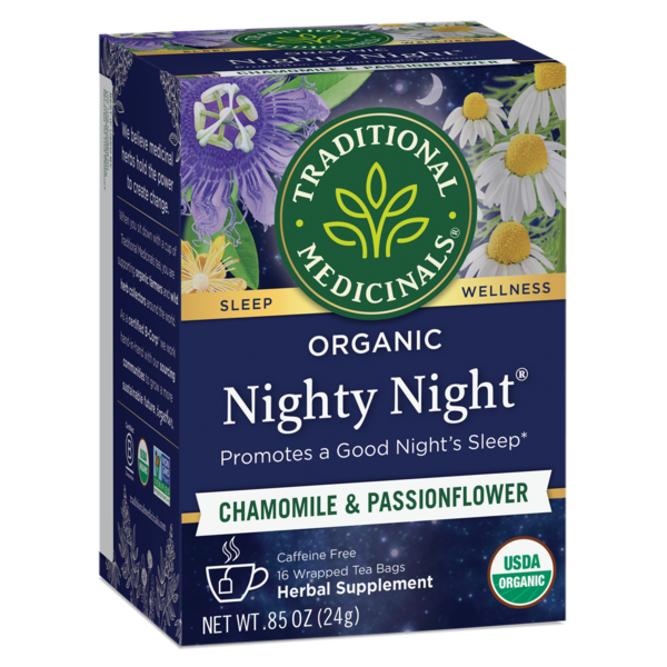 Traditional Medicinals Organic Nighty Night Caffeine Free Herbal Tea, 16 ct, 0.85 oz