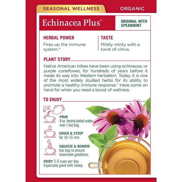 Traditional Medicinals Echinacea Plus Herbal Supplement, 16 ct
