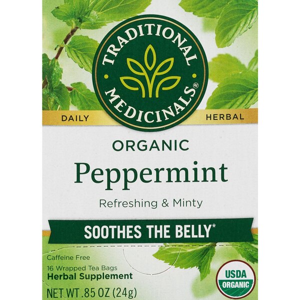 Traditional Medicinals Organic Peppermint Herbal Tea Bags, 16 ct, 0.85 oz