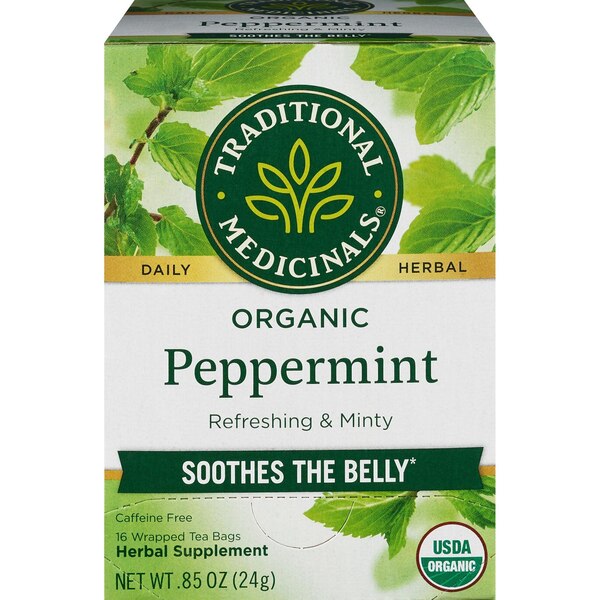 Traditional Medicinals Organic Peppermint Herbal Tea Bags, 16 ct, 0.85 oz