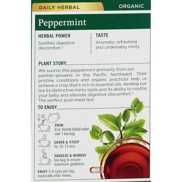 Traditional Medicinals Organic Peppermint Herbal Tea Bags, 16 ct, 0.85 oz