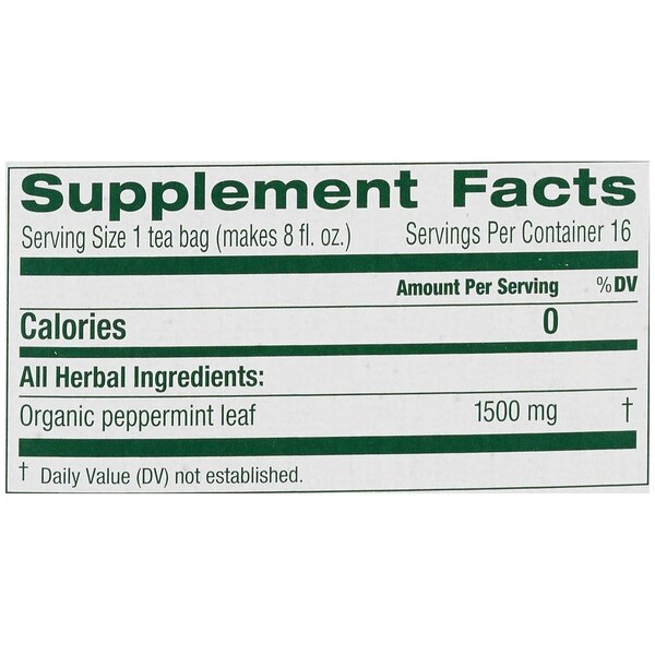 Traditional Medicinals Organic Peppermint Herbal Tea Bags, 16 ct, 0.85 oz