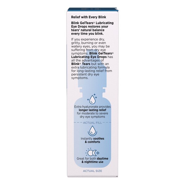 Blink Gel Tears Moderate-Severe Dry Eye Lubricating Eye Drops, 0.34 FL OZ