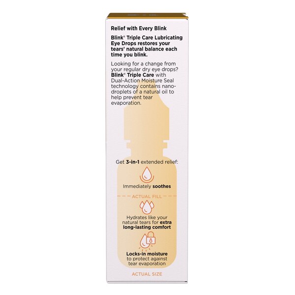 Blink Triple Care Moderate to Severe Lubricating Eye Drops, .34 OZ