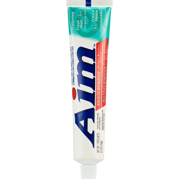 Aim Whitening Toothpaste with Baking Soda, Fresh Mint, 5.5 OZ