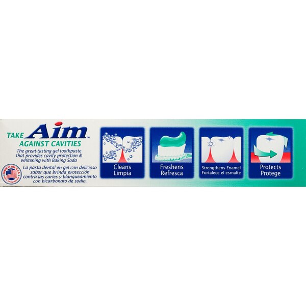Aim Whitening Toothpaste with Baking Soda, Fresh Mint, 5.5 OZ