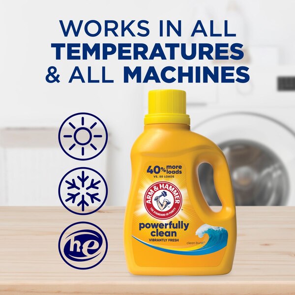 Arm & Hammer Liquid Laundry Detergent, Clean Burst, 28 Loads