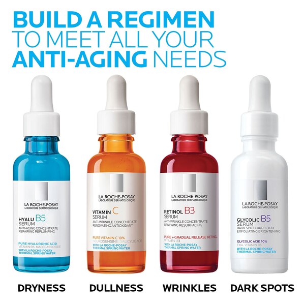 La Roche-Posay Glycolic B5 Dark Spot Corrector, Anti-Aging Serum with 10% Glycolic Acid, 1 OZ