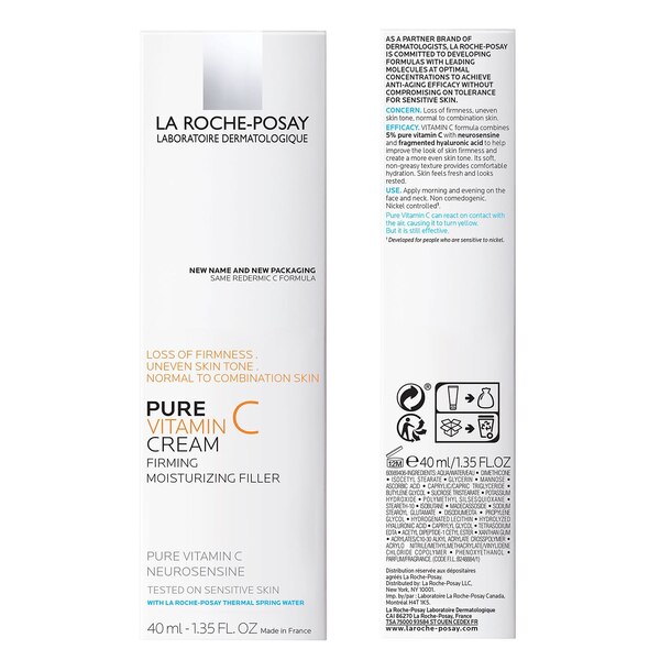 La Roche-Posay Pure Vitamin C Anti-Wrinkle Firming Moisturizing Face Cream, 1.35 OZ
