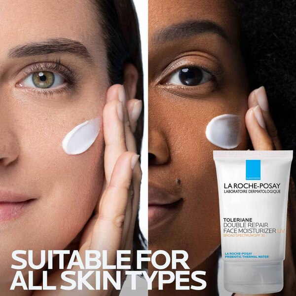 La Roche-Posay Face Sunscreen,Toleriane Double Repair with SPF 30 & Niacinamide, 3.38 OZ