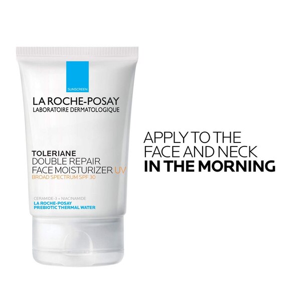 La Roche-Posay Face Sunscreen,Toleriane Double Repair with SPF 30 & Niacinamide, 3.38 OZ