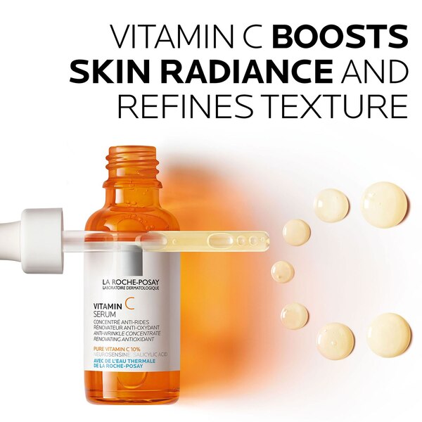 La Roche-Posay Pure Vitamin C Face Serum with Salicylic Acid for Sensitive Skin, 1 OZ