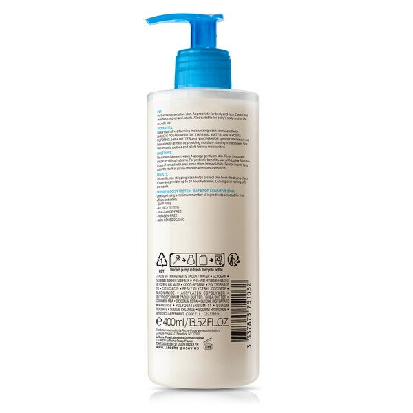 La Roche-Posay Lipikar Wash AP+ Body & Face Wash Pump for Extra Dry Skin, 13.5 OZ