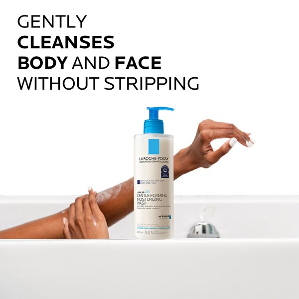 La Roche-Posay Lipikar Wash AP+ Body & Face Wash Pump for Extra Dry Skin, 13.5 OZ