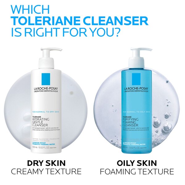 La Roche-Posay Toleriane Hydrating Gentle Face Cleanser with Ceramide, 1.69 OZ