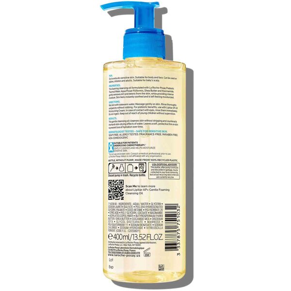 La Roche-Posay Lipikar AP+ Gentle Foaming Cleansing Oil, 13.5oz