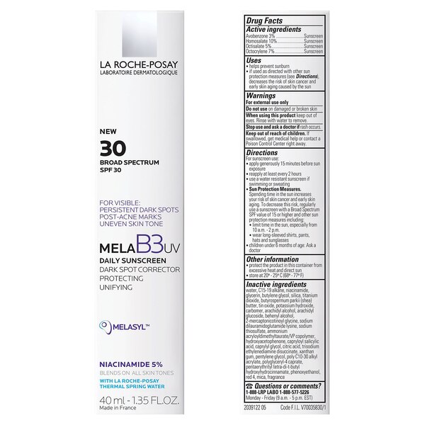 La Roche-Posay Melasyl B3 UV Cream, 1.35 OZ