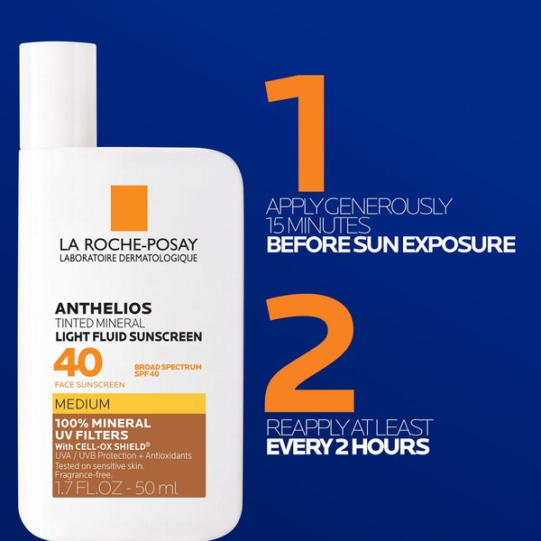 La Roche-Posay Anthelios Tinted Mineral Light Fluid Sunscreen, SPF 40, Medium