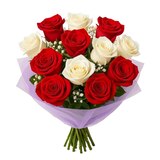 Multicolor Fresh Rose Bouquet, Assorted Colors, thumbnail image