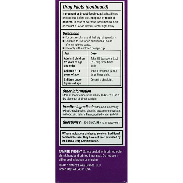 Nature's Way Branded Phytomedicines Umcka Elderberry Intensive Syrup, 4 OZ
