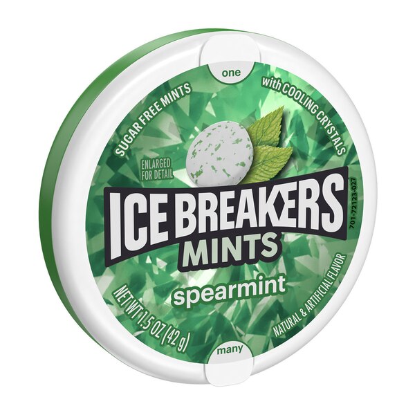 Ice Breakers Spearmint Sugar Free Mints, 1.56 oz