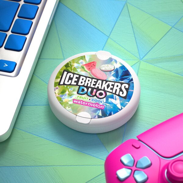 Ice Breakers Duo Fruit + Cool Watermelon Sugar Free Mints, 1.3 oz
