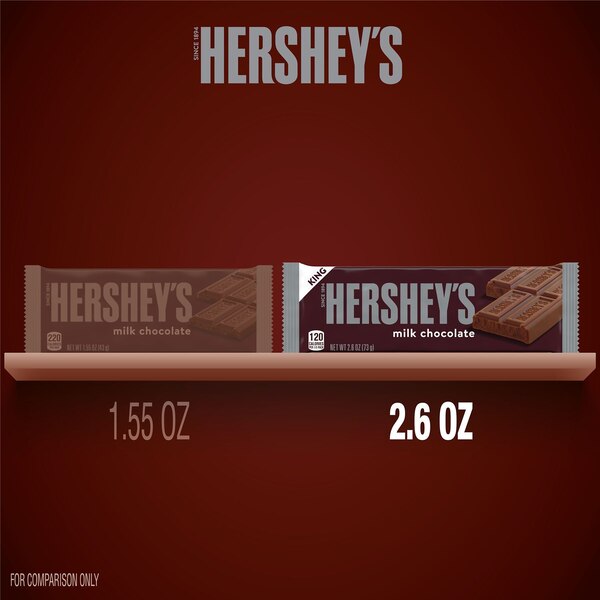 Hershey's Milk Chocolate King Size Candy, 2.6 oz