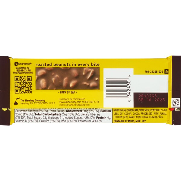 Mr. Goodbar Chocolate Candy Bar with Peanuts, 1.75 oz