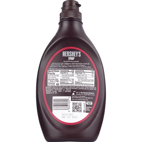 Hershey's Chocolate Syrup, Genuine Chocolate Flavor, 24 oz