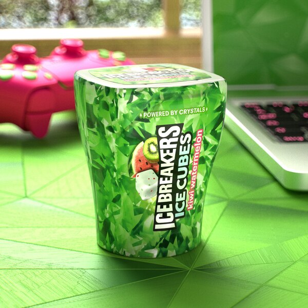 Ice Breakers Ice Cubes Sugar Free Kiwi Watermelon Gum, 3.24 oz