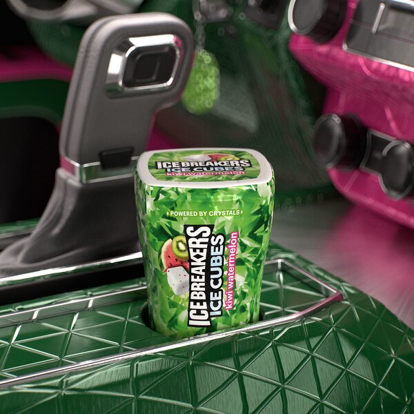 Ice Breakers Ice Cubes Sugar Free Kiwi Watermelon Gum, 3.24 oz