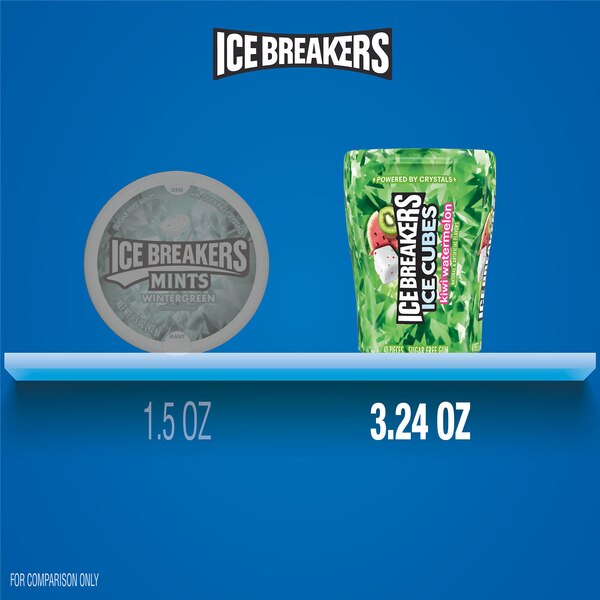 Ice Breakers Ice Cubes Sugar Free Kiwi Watermelon Gum, 3.24 oz