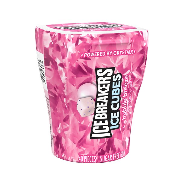Ice Breakers Ice Cubes Sugar Free Chewing Gum Bottle, 40 ct, 3.24 oz