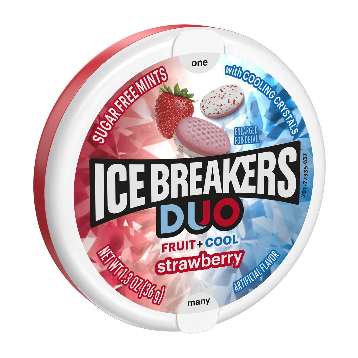 Ice Breakers Duo Fruit Plus Cool Strawberry Sugar Free Mints, 1.3 oz