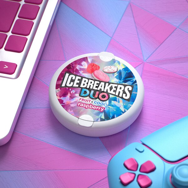 Ice Breakers, Duo Fruit Plus Cool Raspberry Sugar Free Mints, 1.3 oz
