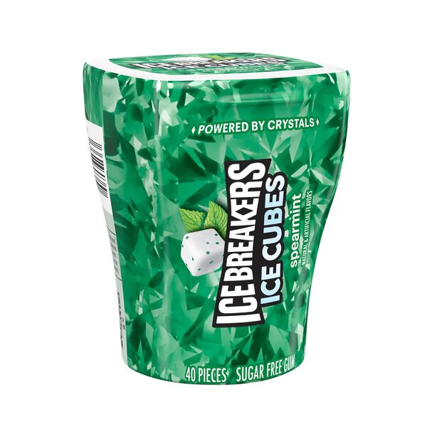 Ice Breakers Ice Cubes Spearmint Sugar Free Gum, 40 ct, 3.24 oz