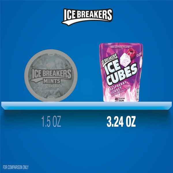 Ice Breakers Ice Cubes Sugar Free Chewing Gum Bottle, 40 ct, 3.24 oz