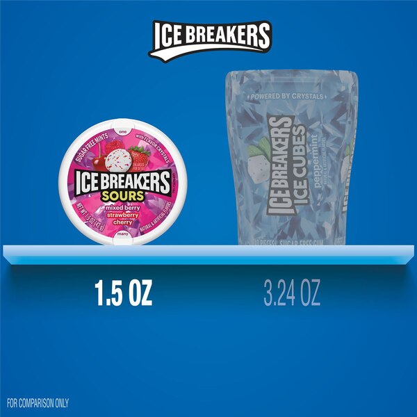 Ice Breakers Sours, Sugar free, Assorted Fruit, 1.5 oz