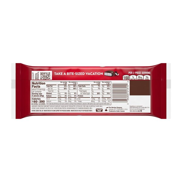 Mounds Dark Chocolate & Coconut Snack Size Candy, Bars, 5 ct,  0.6 oz