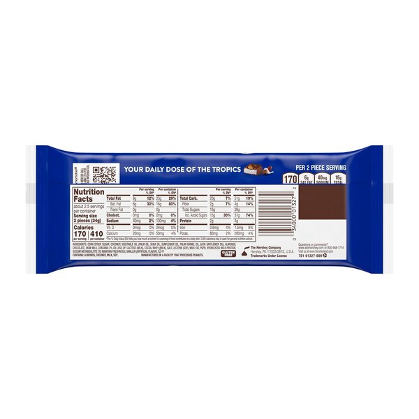 Almond Joy Coconut & Almond Chocolate Snack Size Candy Bars , 5 ct,  0.6 oz