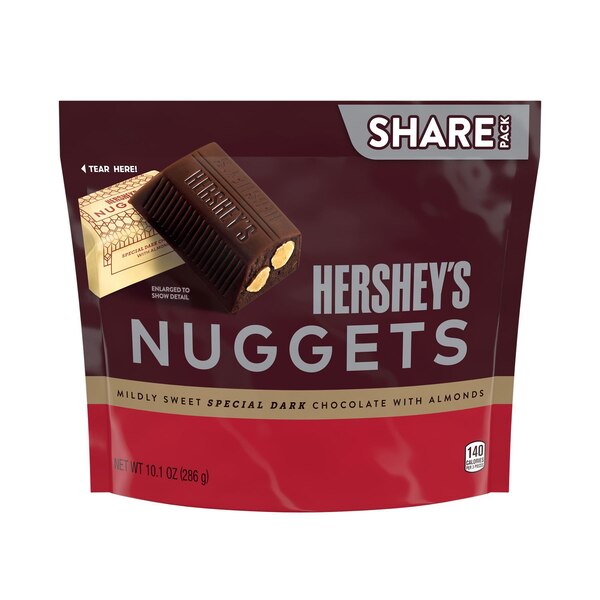 Hershey's Nuggets SPECIAL DARK Chocolate with Almonds Candy, 10.1 oz