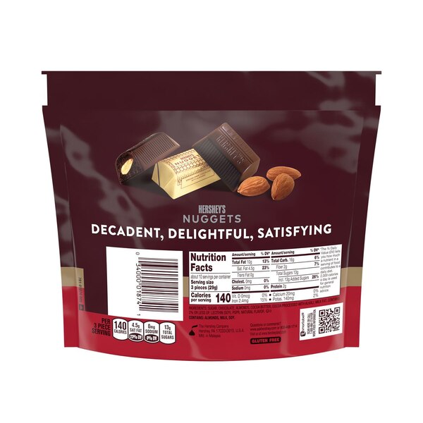 Hershey's Nuggets SPECIAL DARK Chocolate with Almonds Candy, 10.1 oz