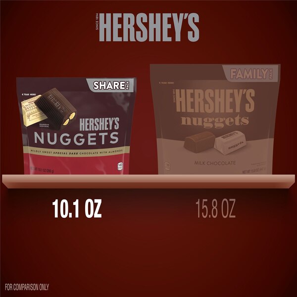 Hershey's Nuggets SPECIAL DARK Chocolate with Almonds Candy, 10.1 oz