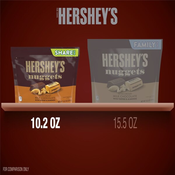 Hesrshey's Nuggets Extra Creamy Milk Chocolate, Toffee and Almonds Candy Bars, Individually Wrapped, 10.2 oz
